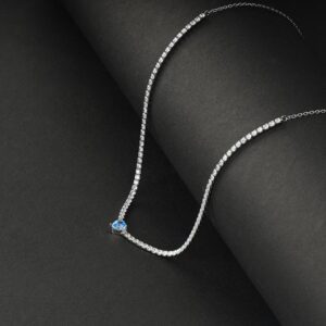 Sterling Silver Heart Choker Necklace – Elegant Women’s Jewelry