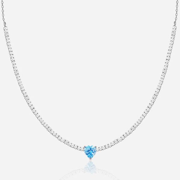 Sterling Silver Heart Choker Necklace – Elegant Women’s Jewelry - Image 2