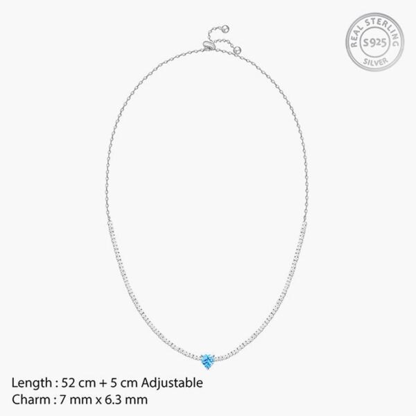 Sterling Silver Heart Choker Necklace – Elegant Women’s Jewelry - Image 3