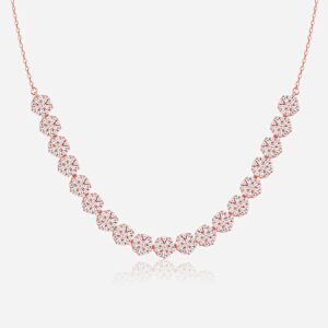 Sterling Silver Flower Studded Necklace – Elegant Women’s Jewelry