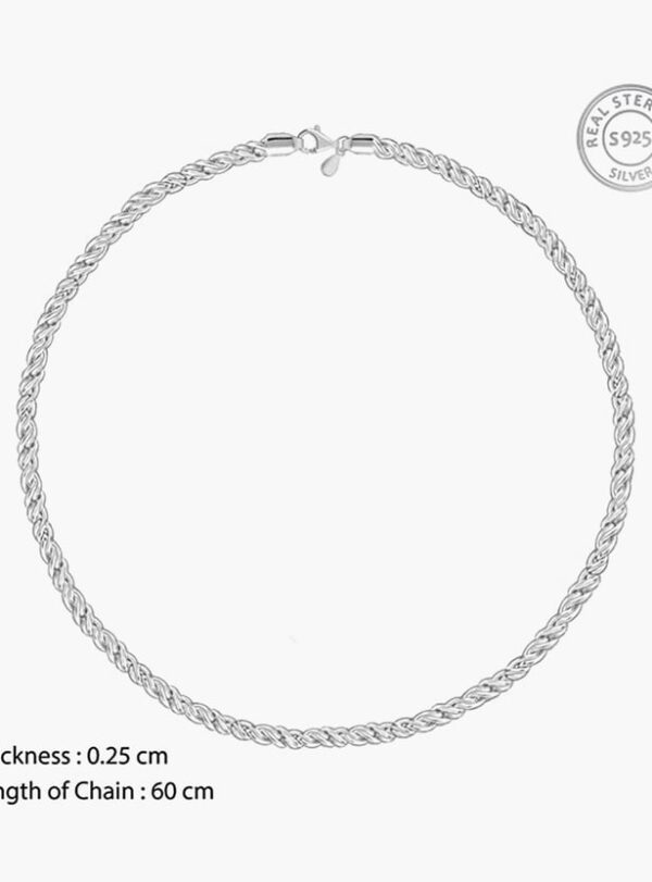 Sterling Silver Crest Chain – Elegant Unisex Jewelry Necklace - Image 2