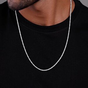 Sterling Silver Crest Chain – Elegant Unisex Jewelry Necklace