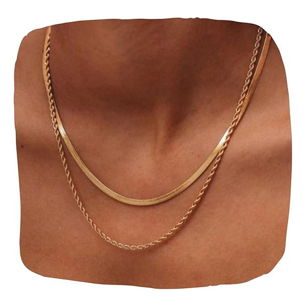 Hey Harper Women’s Trendy Gold Necklace – 14K Golden PVD Waterproof Non-Tarnish Jewelry Chain