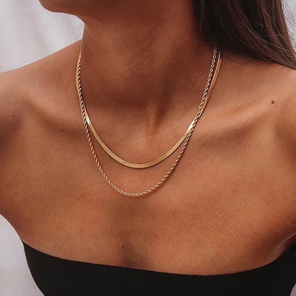 Hey Harper Women’s Trendy Gold Necklace – 14K Golden PVD Waterproof Non-Tarnish Jewelry Chain - Image 2