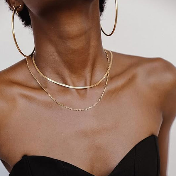 Hey Harper Women’s Trendy Gold Necklace – 14K Golden PVD Waterproof Non-Tarnish Jewelry Chain - Image 3